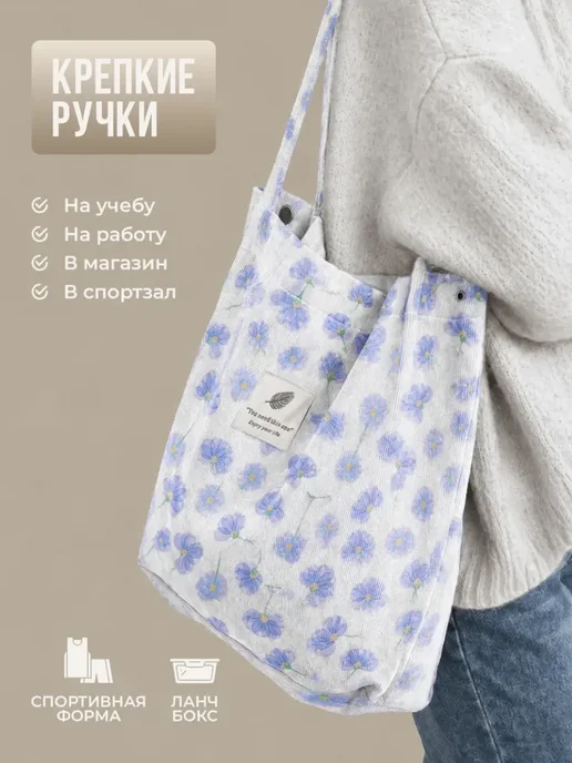 Сумка Шоппер, голубой, фото 3