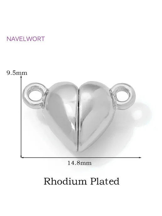 NAVELWORT Застежки для браслетов 2 шт, Rhodium Plated, серый