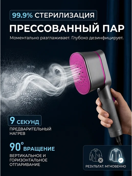 Отпариватель ручной ZN-530 с паром и сухим глажением, вариант, фото 4