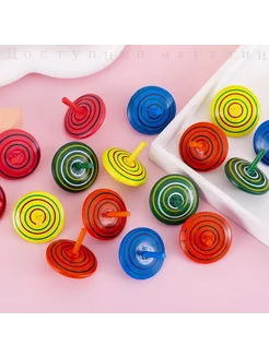 Деревянная игрушка маленький волчок, классическая юла из