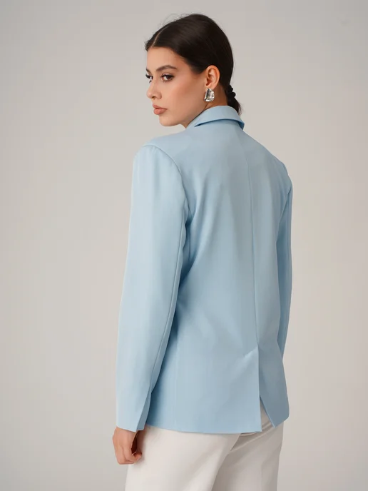 Ты сейчас You Now Пиджак приталенный жакет с завязками, голубой, фото 7