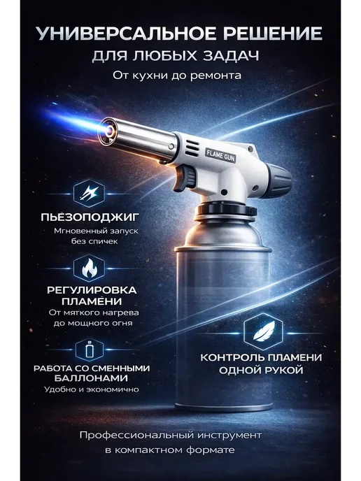 fioleta Газовая горелка насадка на баллон, серый, фото 2