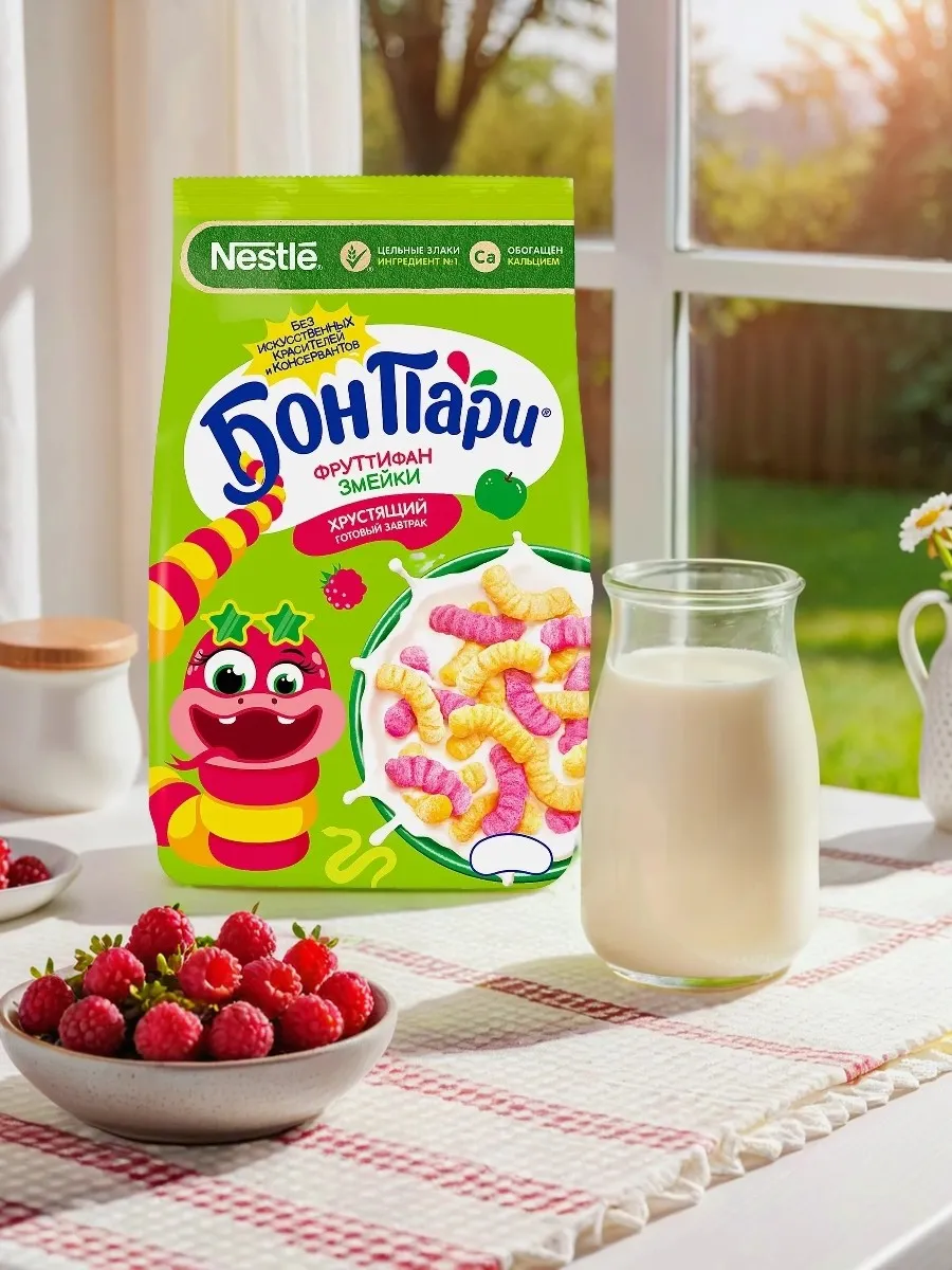Готовый завтрак Бон Пари Фруттифан,змейки