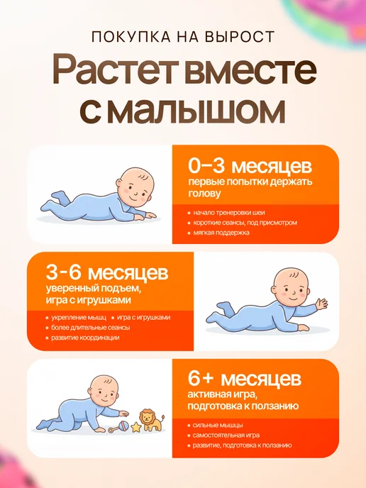 Развивающий коврик подушка с игрушками для ребенка, фиолетовый, фото 6