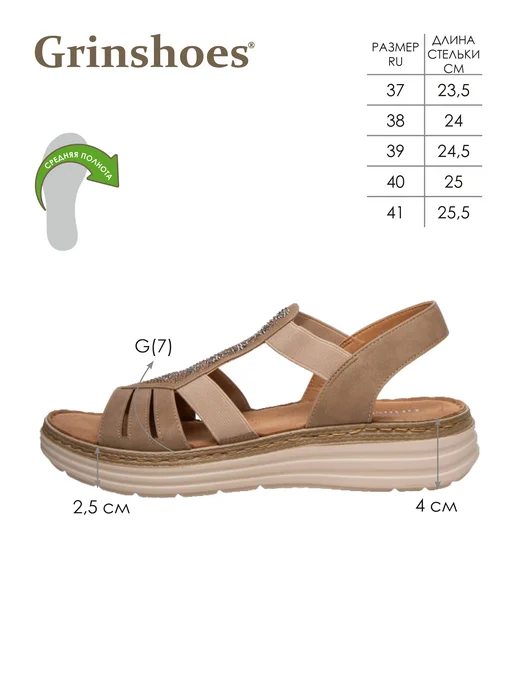 Grinshoes Босоножки женские летние, бежевый, фото 2