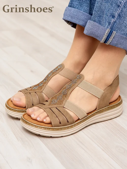 Grinshoes Босоножки женские летние, бежевый, фото 4