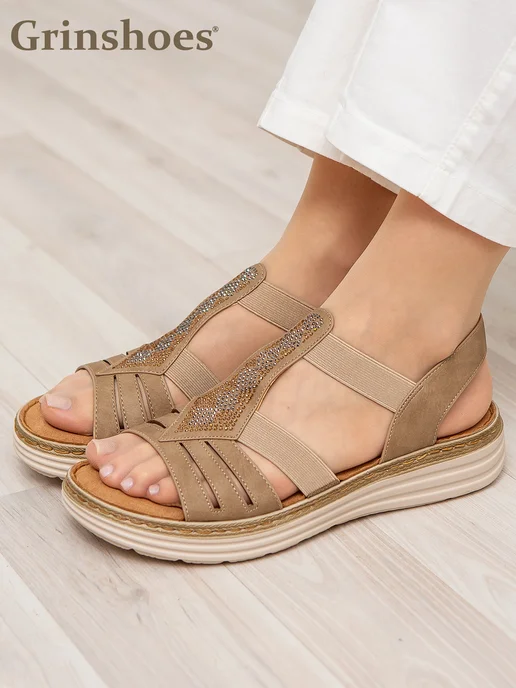 Grinshoes Босоножки женские летние, бежевый, фото 5