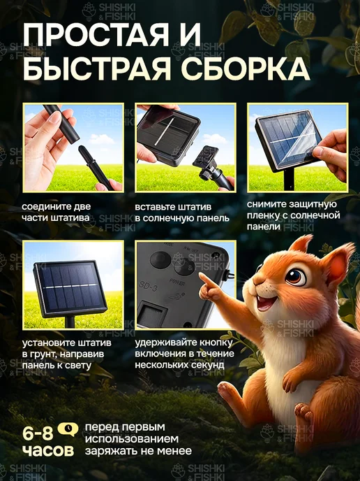 Shishki & Fishki Гирлянда на солнечной батарее уличная 12 метров, 12 м, фото 6