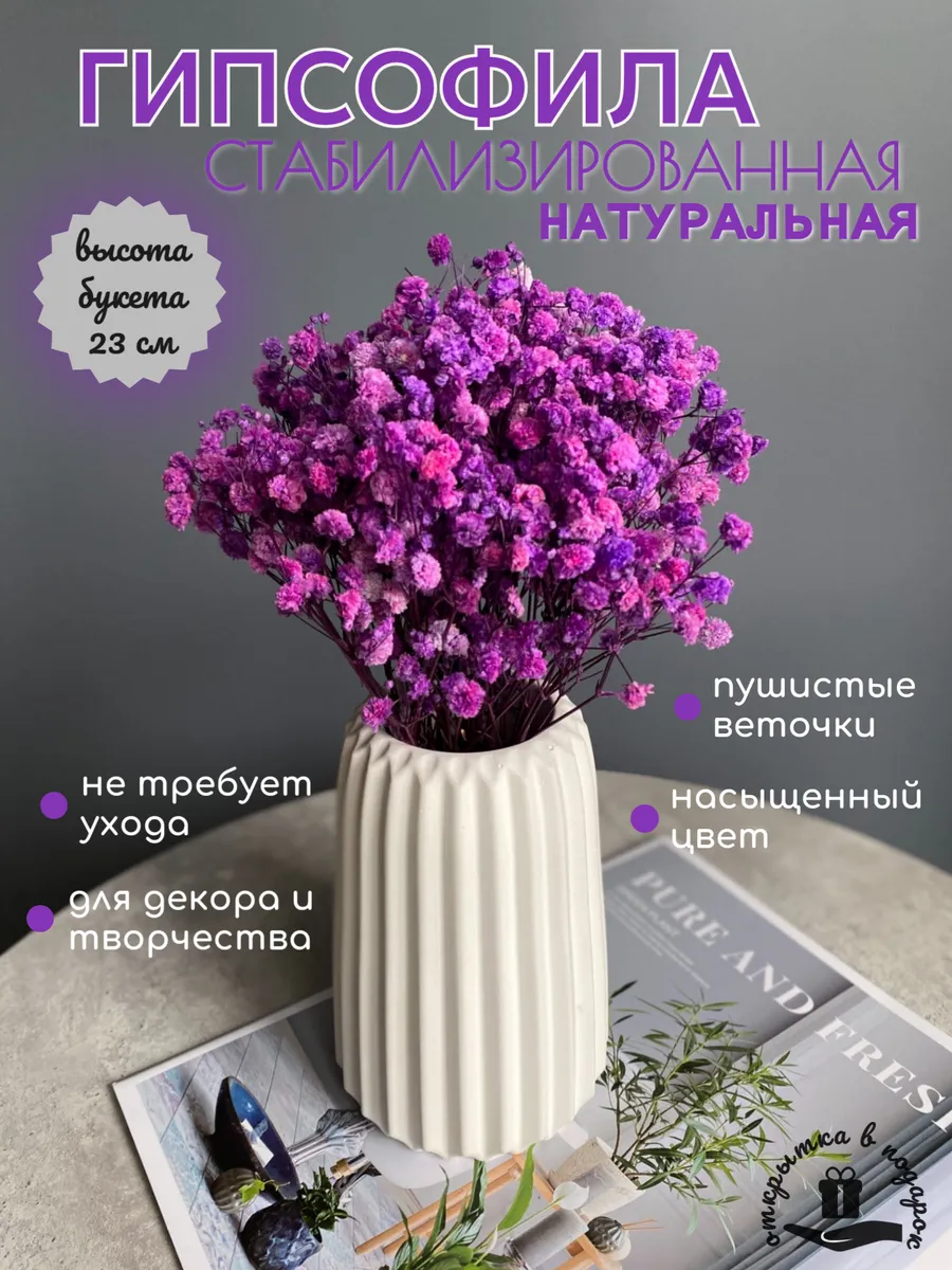 Букет сухоцветов для декора. Стабилизированная гипсофила.