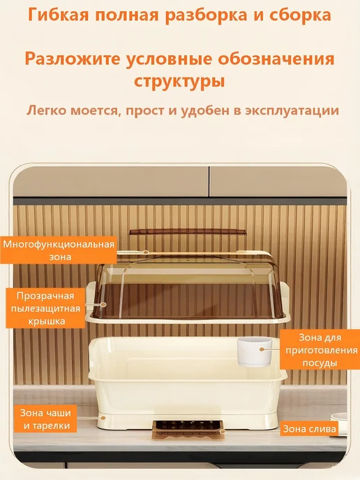 кухонный бокс для посуды M, белый, фото 4