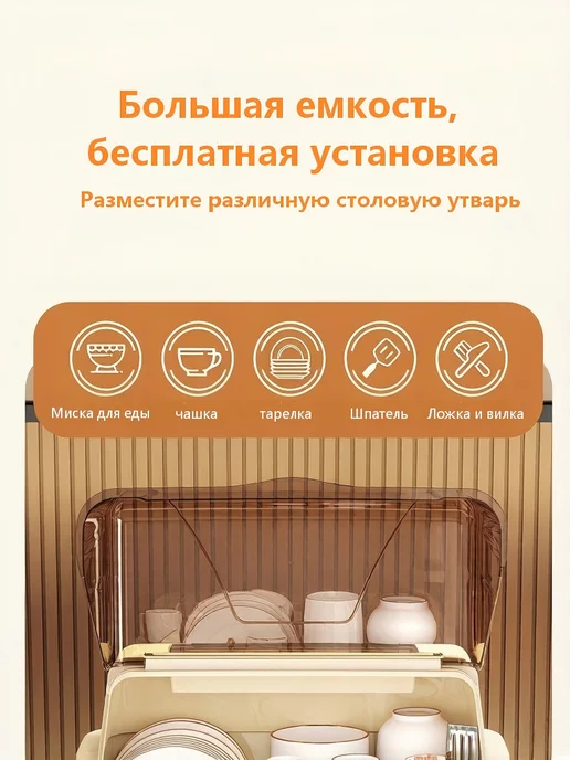 кухонный бокс для посуды M, белый, фото 6