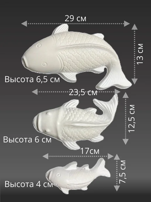 Форма из ABS пластика для заливки бетона и гипса Рыбки, вариант, фото 3