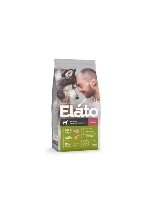 Сухой корм Elato для собак, крупные, средние, оленина, ягненок, 2 кг, фото 2