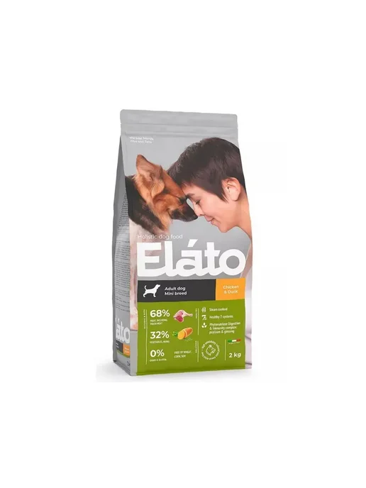 Сухой корм Elato для собак, мелкие, курица, утка, 2 кг, фото 2
