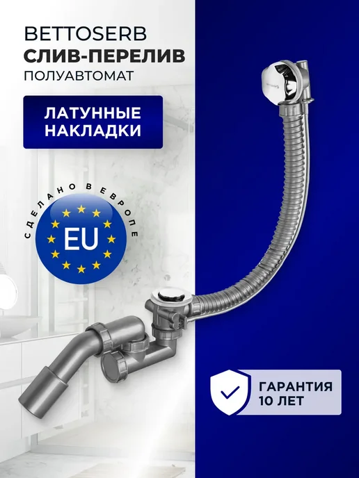 BETTOSERB Слив-перелив для ванны с Латунной накладкой, вариант