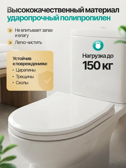 NEOI Сиденье крышка для унитаза с микролифтом универсальное, белый, фото 2