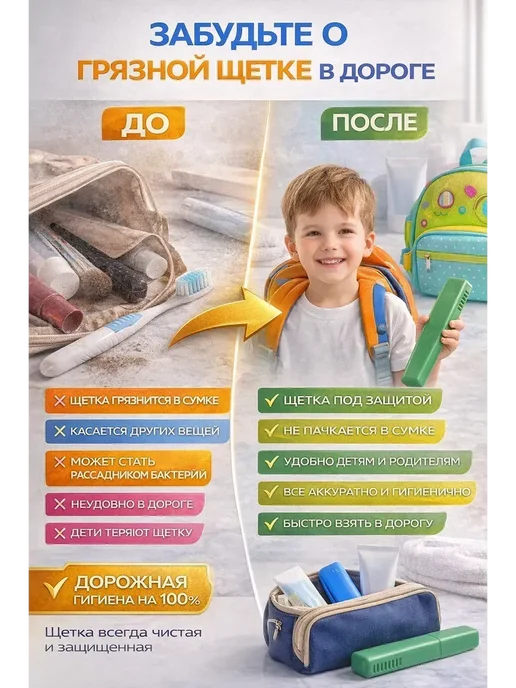 БИРРА Дорожный футляр для зубной щетки набор 2 шт подарок, 2 шт, фото 2