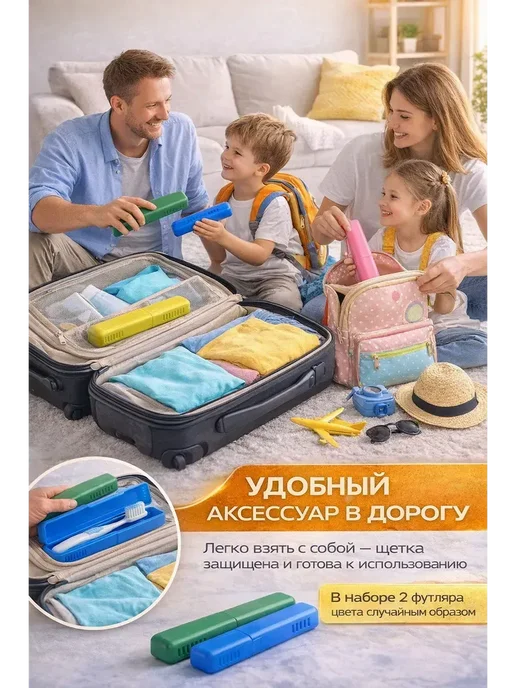 БИРРА Дорожный футляр для зубной щетки набор 2 шт подарок, 2 шт, фото 3
