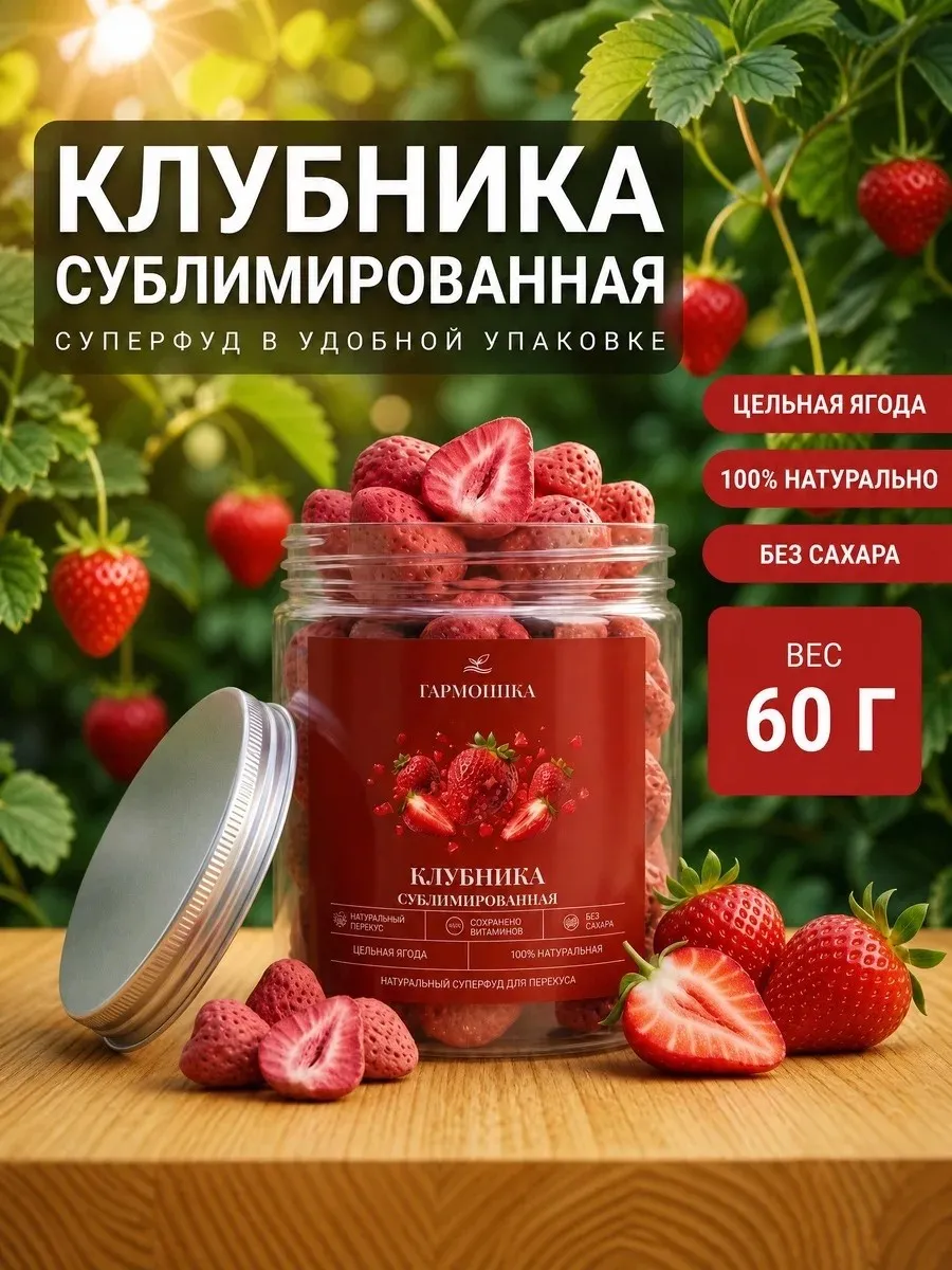 Клубника сублимированная целая 60 г