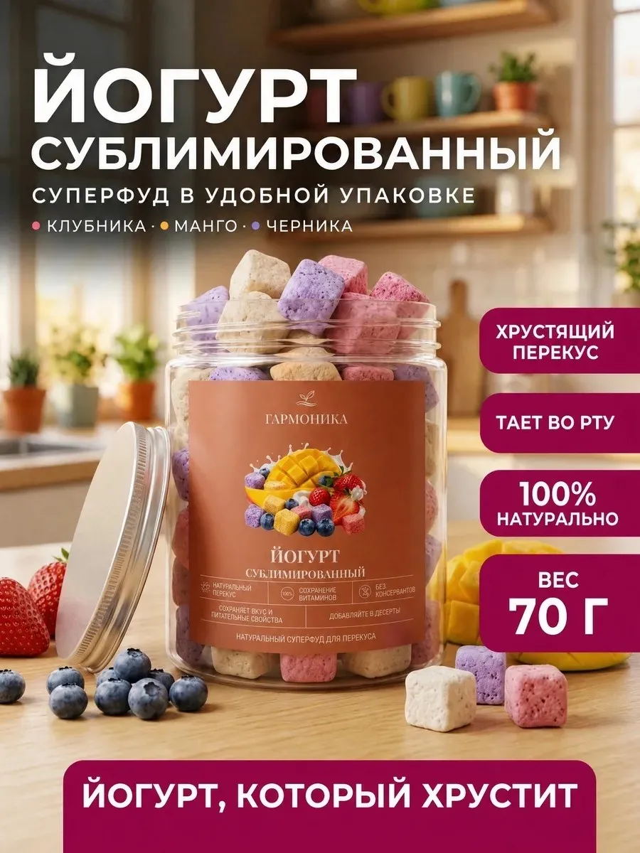 Йогурт сублимированный микс кубики 70 г