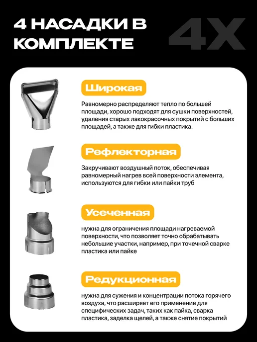 Оригинальный⠀товар Строительный фен с регулировкой температуры электрический, вариант, фото 2