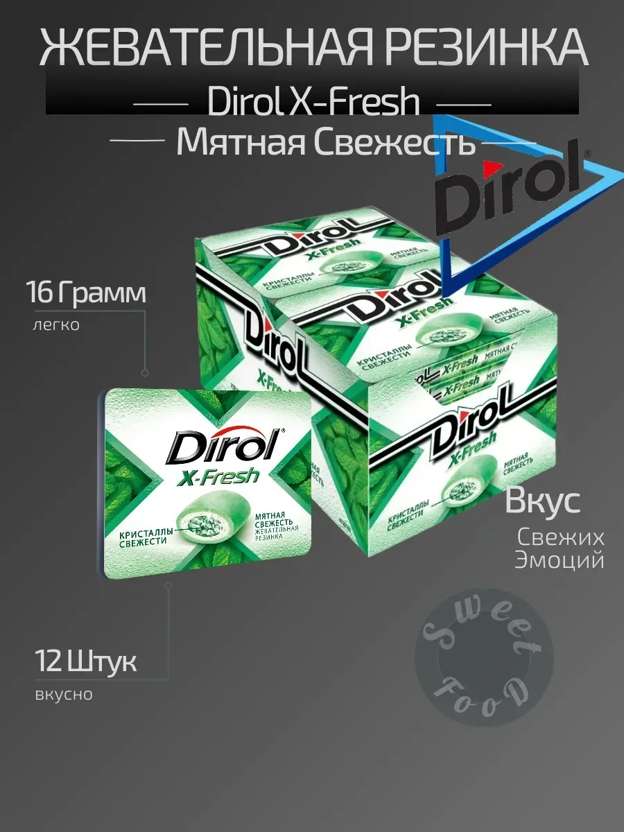 Жевательная резинка Дирол X-Fresh Мятная Свежесть 1 блок