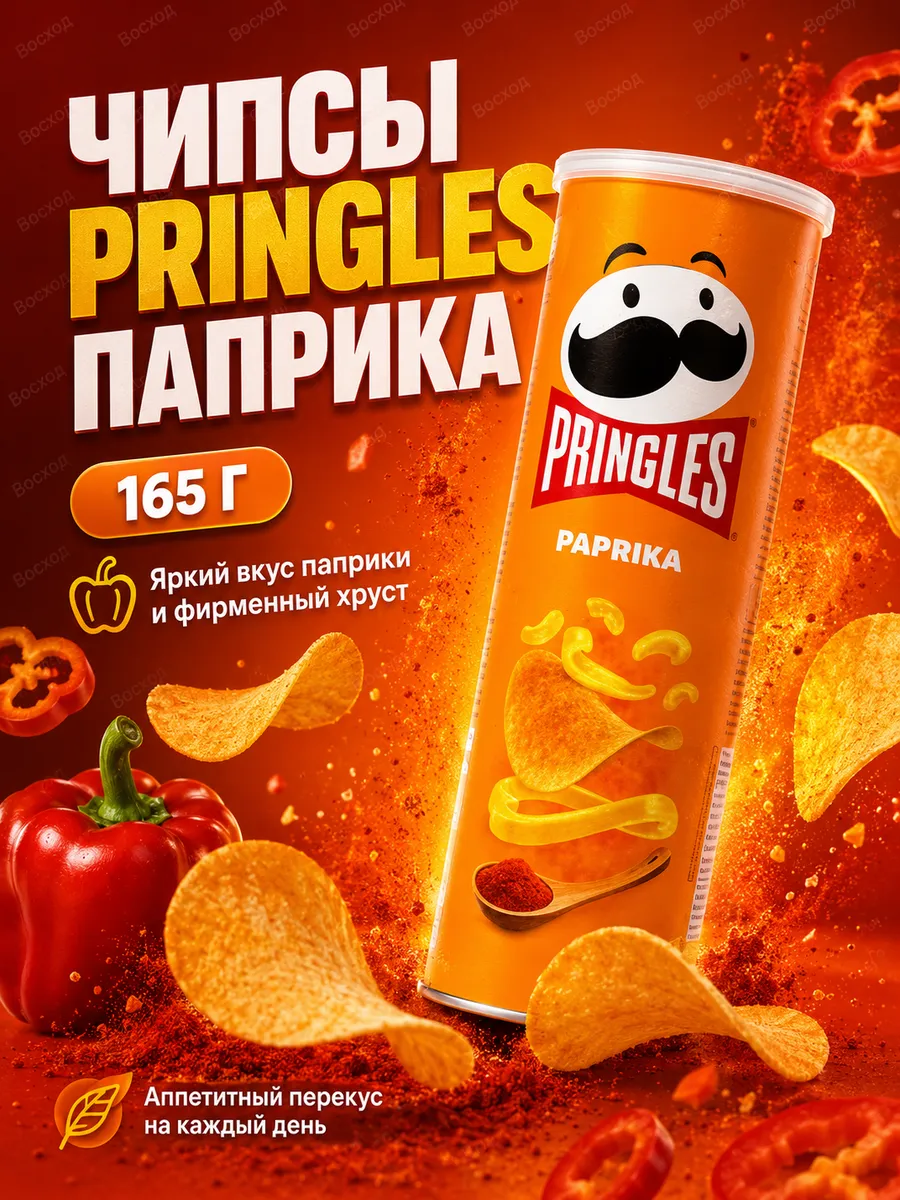 Чипсы Принглс Паприка 165г