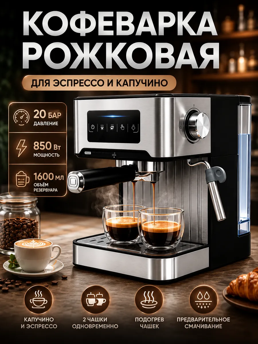 Кофемашина автоматическая зерновая с капучинатором