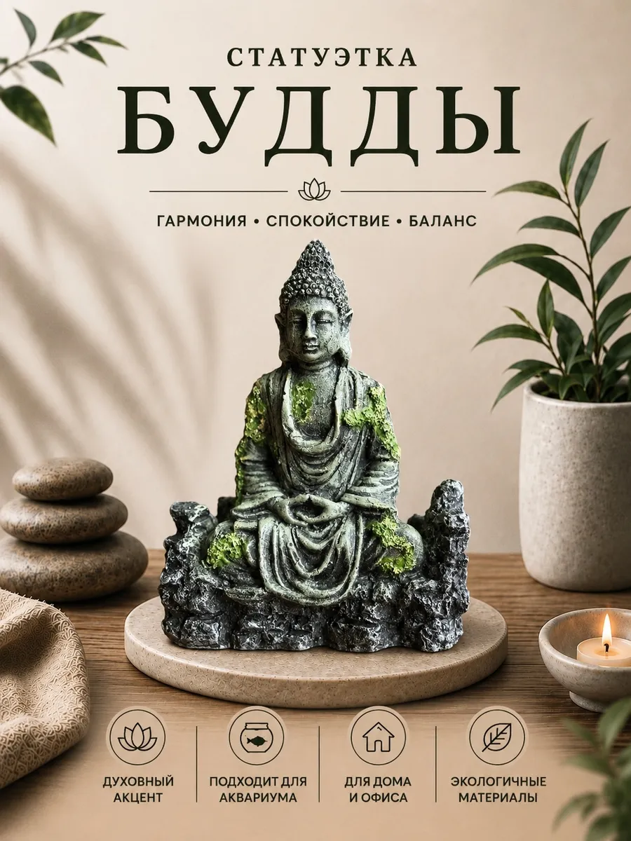 Статуэтка Будды для интерьера, аквариума и террариума