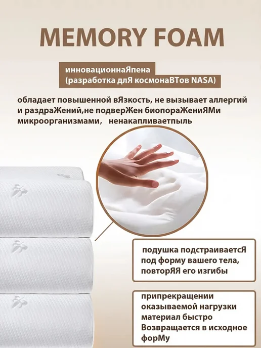 IKEA Подушка для сна ортопедическая 50х70, белый, фото 4