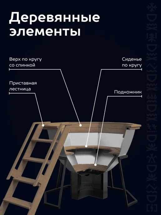 Сибирский Банный Чан Банный чан вальцованный на 6 человек, с печью на дровах, серый, фото 4