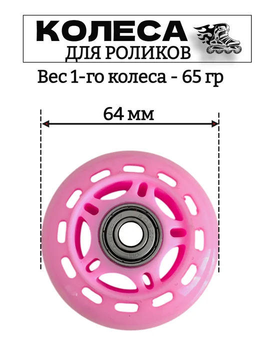 Спортинг Колеса 64 мм для роликов с подшипниками, вариант, фото 2