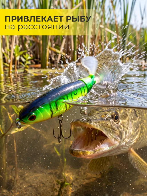 Sel-M Воблер на щуку поппер квокер для рыбалки 5 шт, 5 шт, фото 2