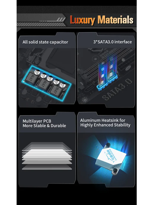 JINGSHA B85 Материнская плата i3 4160 16GB готовый комплект ПК, 16 ГБ, фото 5