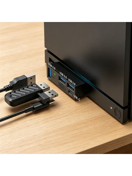 USB 3.0 хаб 4в1 для Steam, PS5, ПК, ноутбука, расширитель, вариант, фото 5