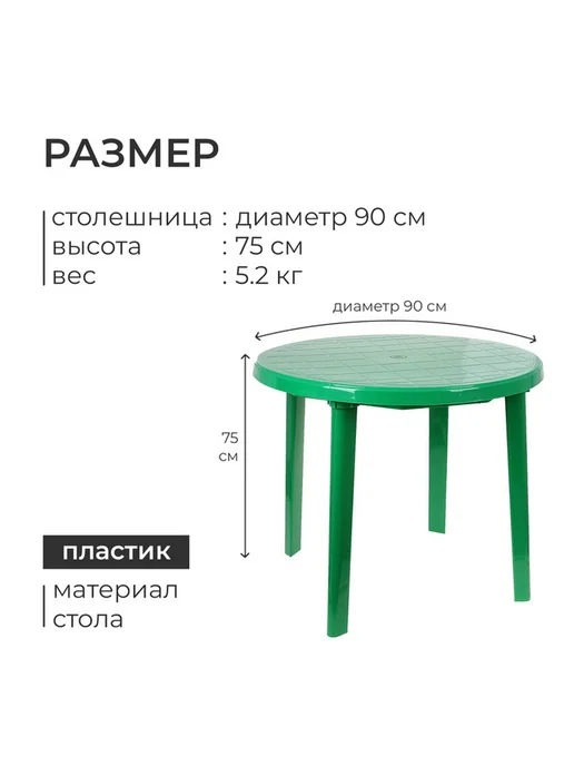 Круглый зелёный стол 90 см для уютных интерьеров, зеленый, фото 3