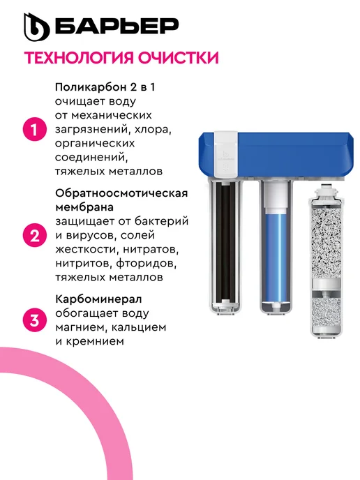 БАРЬЕР Сменный фильтр для воды под мойку Компакт Осмо 100M, вариант, фото 3