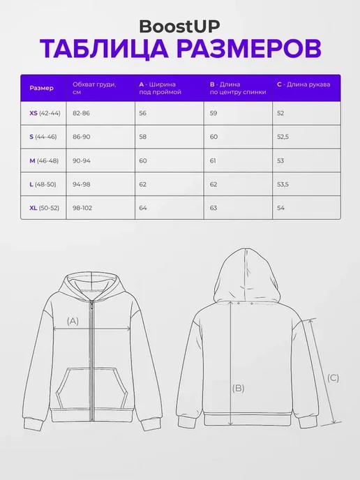 BoostUP Спортивная толстовка на молнии с принтом Россия Герб, синий, фото 4