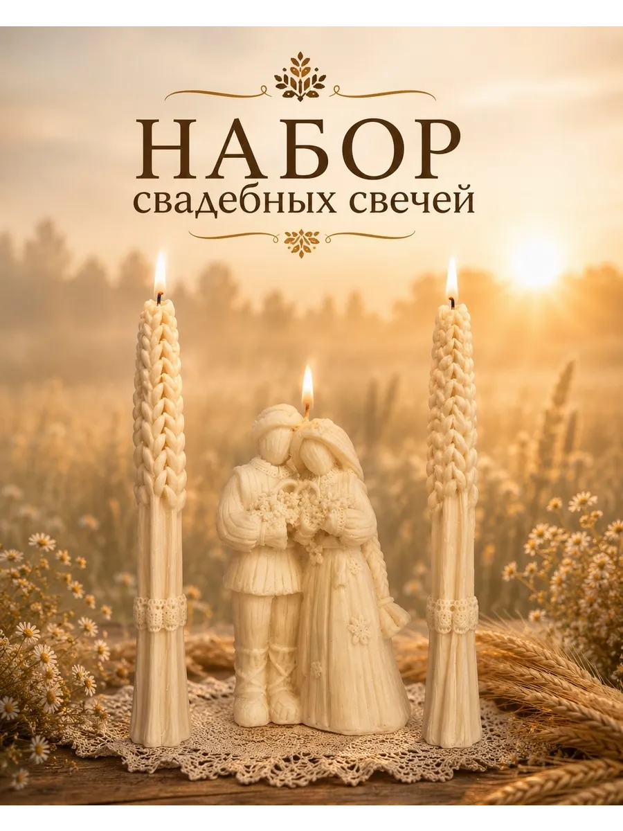 Набор свадебных свечей "Венец любви"