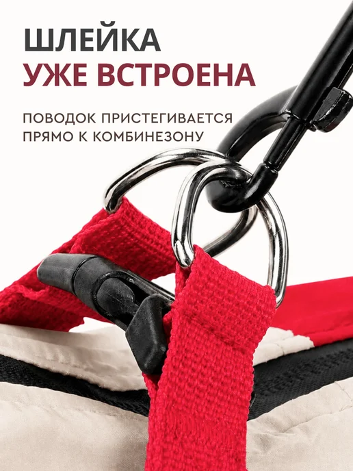 MiloPets Комбинезон для собак мелких пород с шлейкой, красный, фото 2