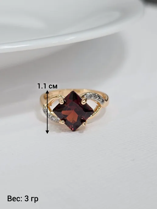 ZLATTO Набор бижутерии серьги и кольцо с камнем, белый, фото 8