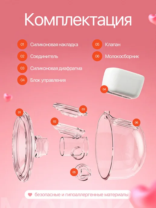 Молокоотсос электрический свободные руки беспроводной, вариант, фото 5