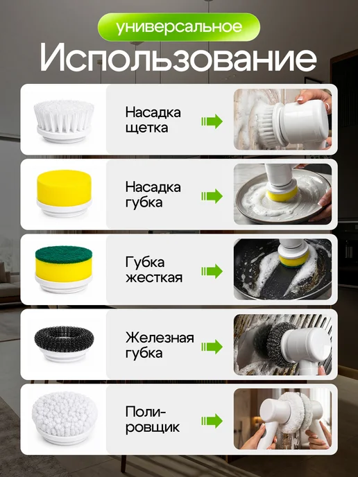 ARXEWA Щетка для уборки дома электрическая Электрощетка, белый, фото 3
