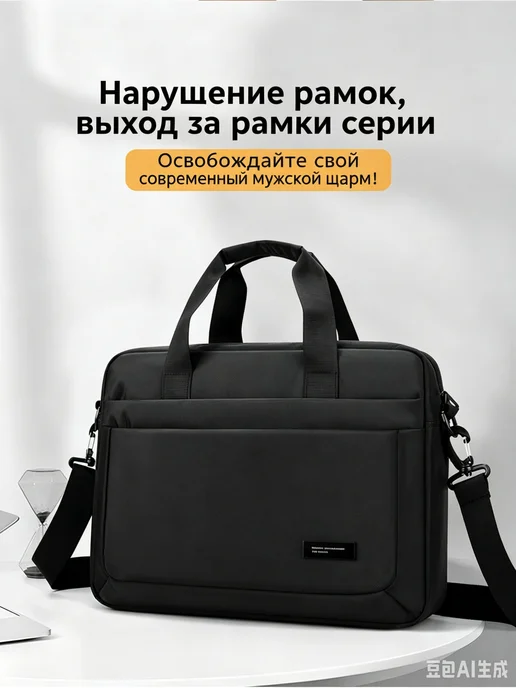 Сумка портфель, черный, фото 2
