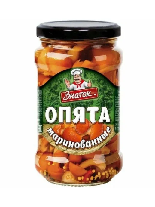 Знаток Опята маринованные, стеклянная банка 280 г, 280 г, фото 2