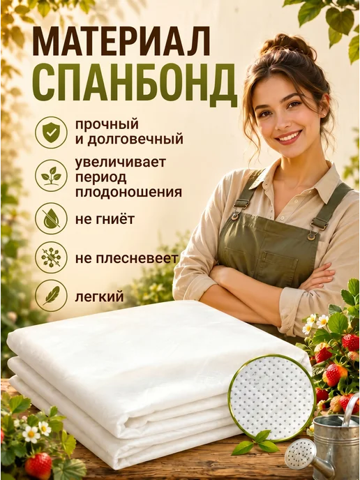 ЛеоСпан Укрывной материал для грядок спанбонд белый 60 гр 3,2х10м.п, 60 г, 10 м, фото 4