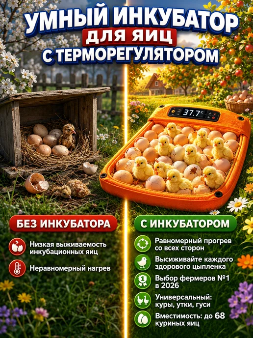 Инкубатор для яиц автоматический на 64, вариант