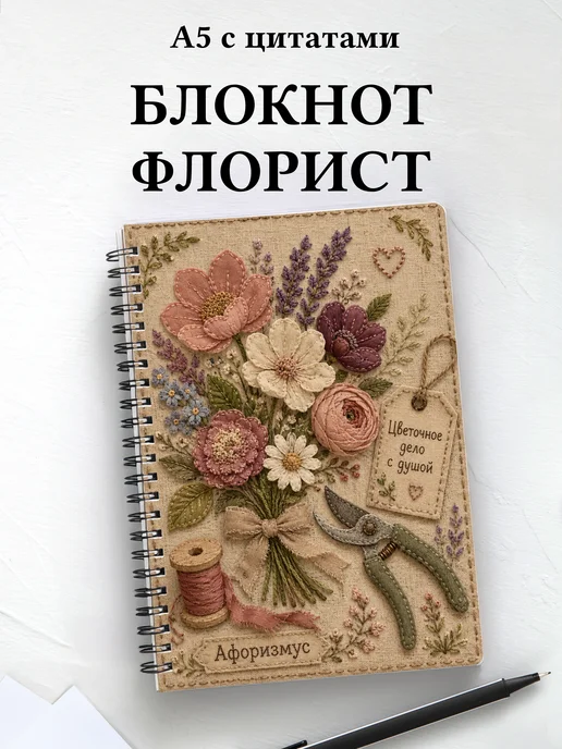 Блокнот флориста с мотивирующими цитатами