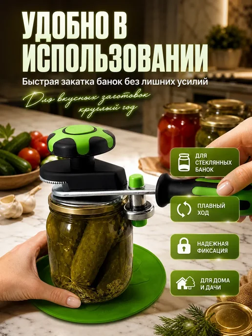 GJ18 Машинка закаточная автомат для закрутки консерваций, черный, фото 2
