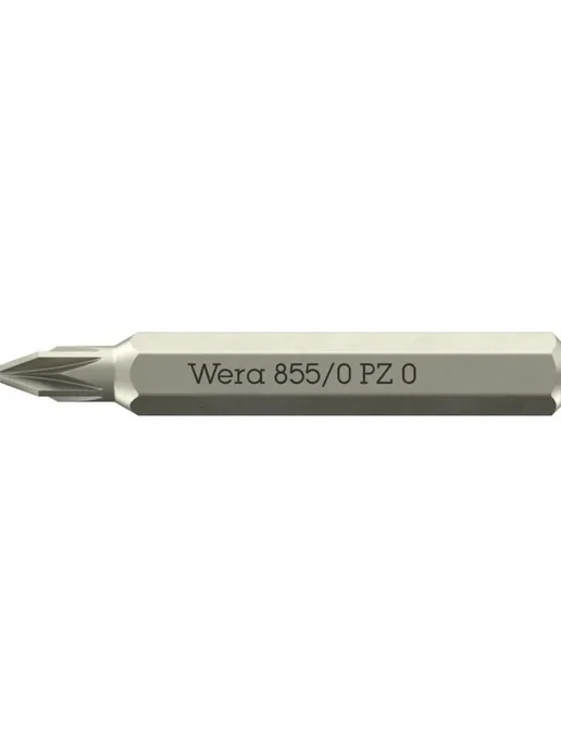 WERA 855 0 Micro Pozidriv бита, PZ 1 x 30 мм, хвостовик шестигран, 0x30 мм